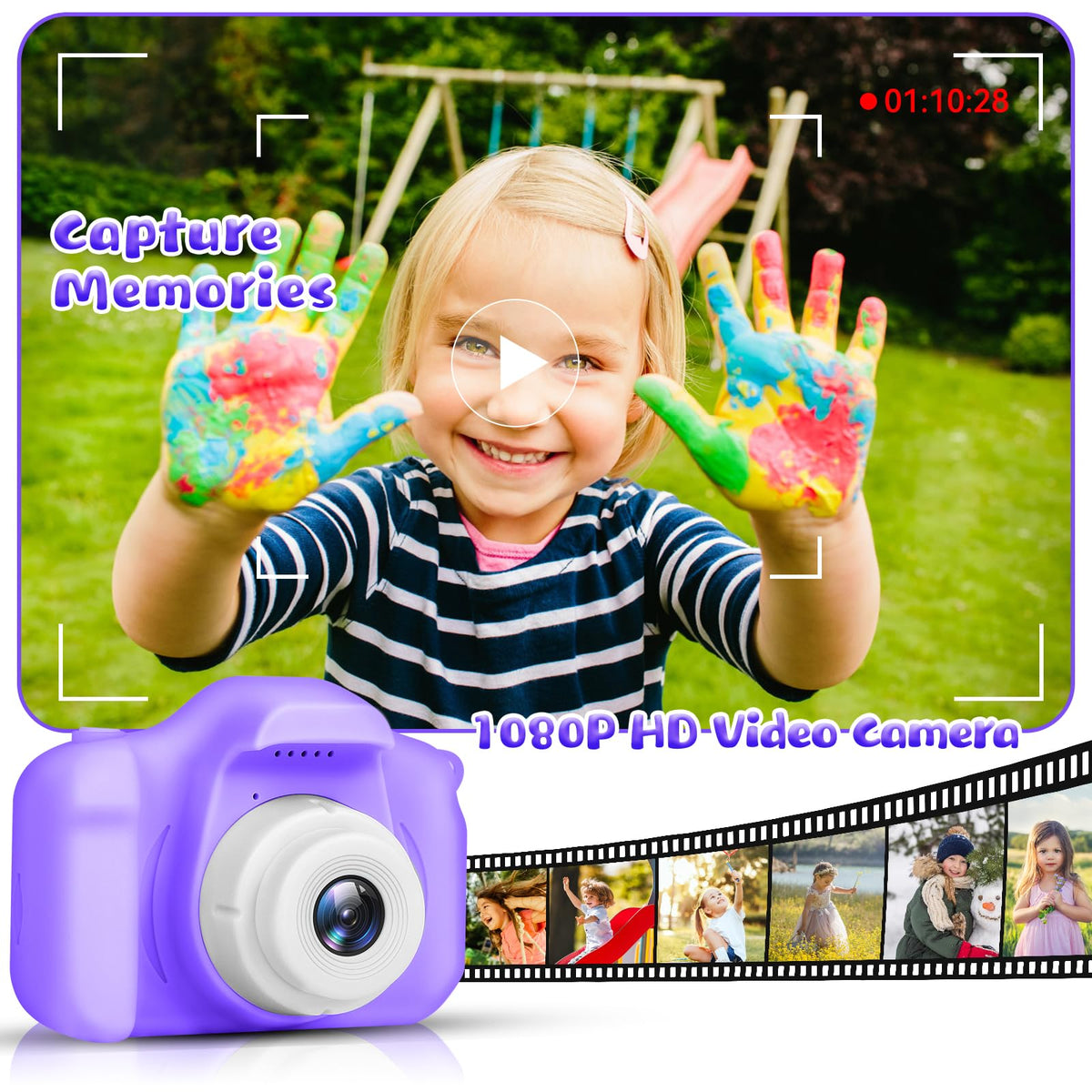 GPOSY screen showing photo preview and safe brightness, easy review benefit