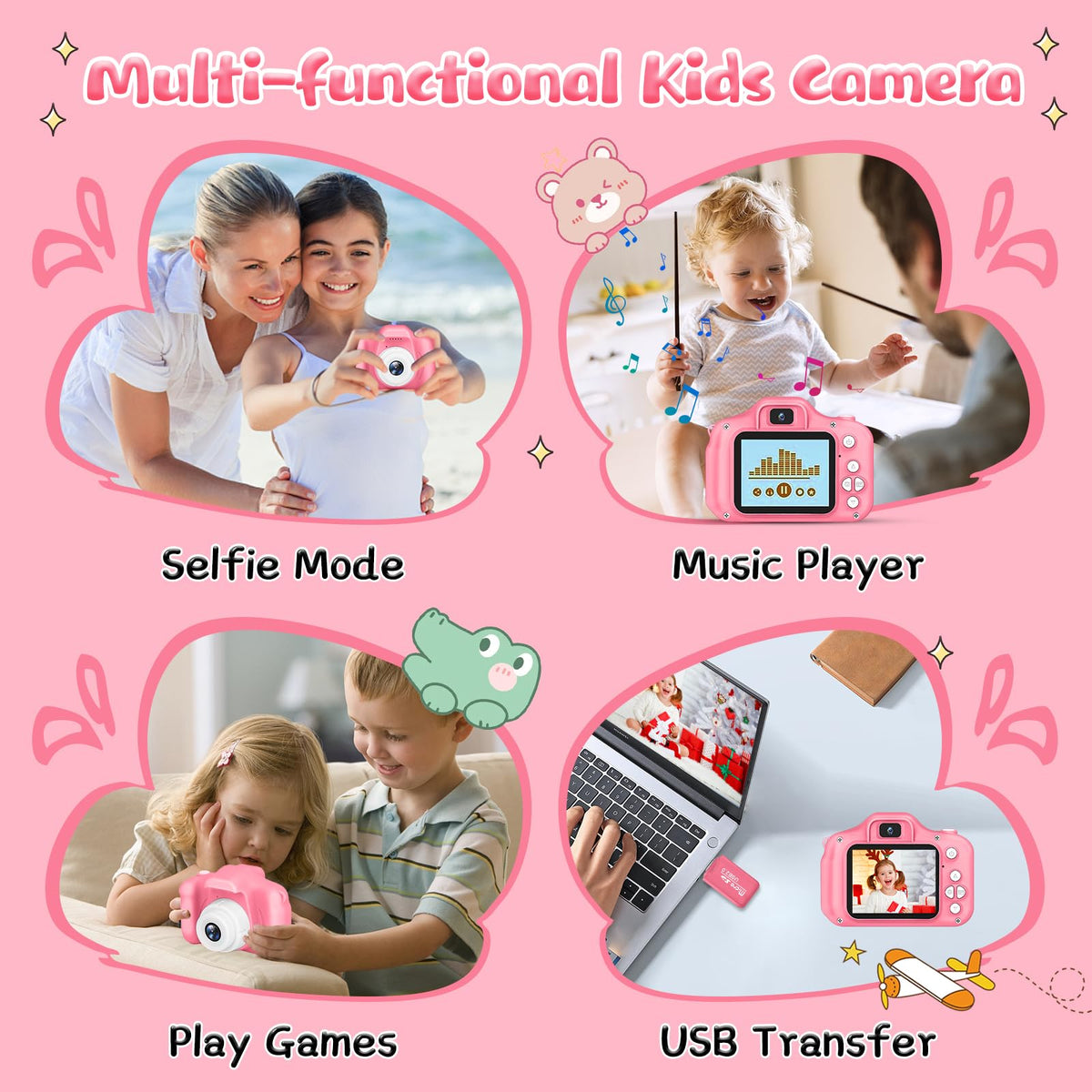 GPOSY camera size comparison with child's hand illustrating compact fit