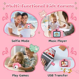 GPOSY camera size comparison with child's hand illustrating compact fit
