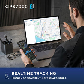 GPS7000 installed under car seat illustrating hidden installation and theft protection