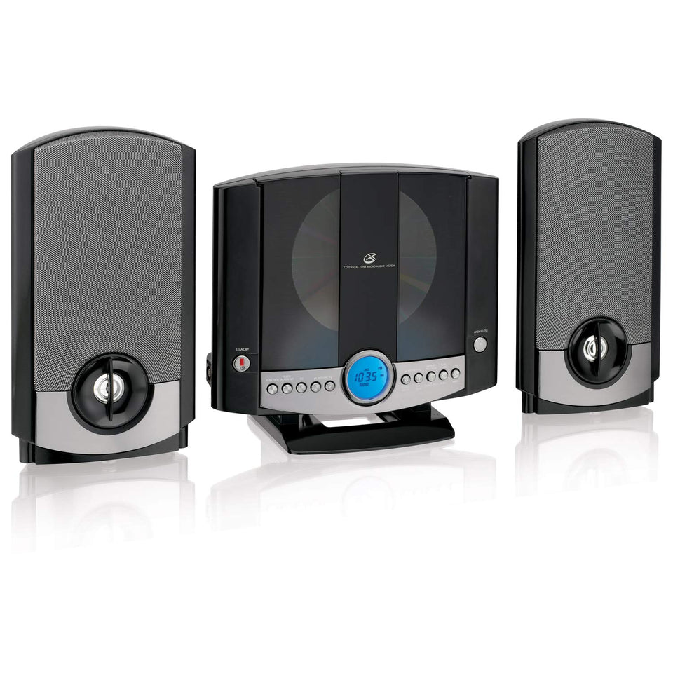 GPX HM3817DTBK front view showing compact design suitable for living rooms or desks