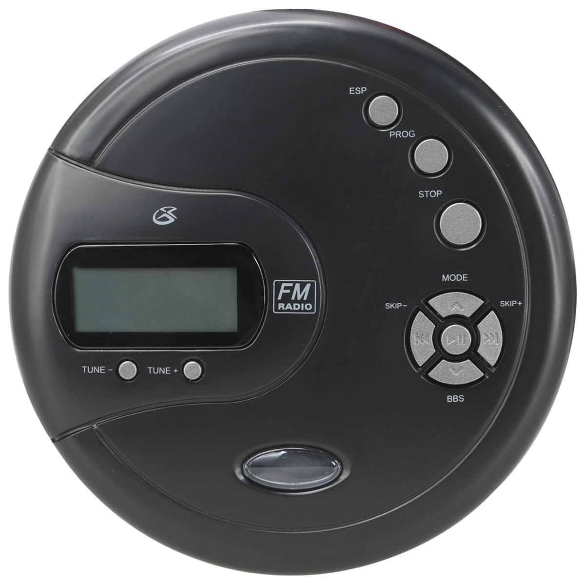 GPX PC332B front view showing buttons and lid, convenient portable audio