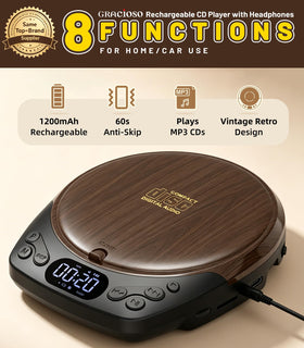 Gracioso side profile with wired headphones connected, demonstrating comfortable personal audio