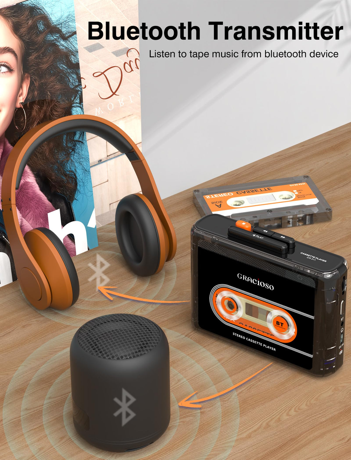 Gracioso transparent shell closeup revealing tape mechanism and aesthetic appeal