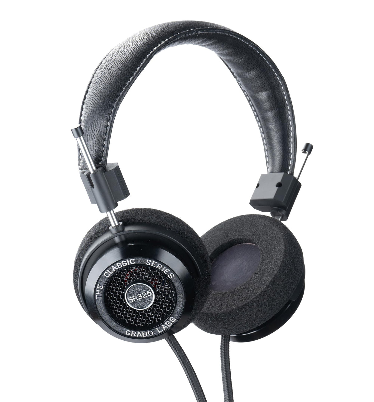 GRADO SR325 open-back headphones with aluminum housing for precise listening.