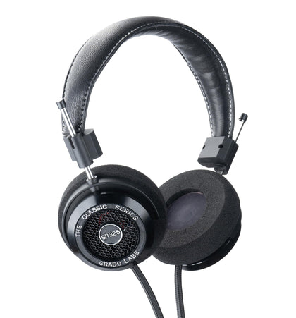 GRADO SR325 open-back headphones with aluminum housing for precise listening.