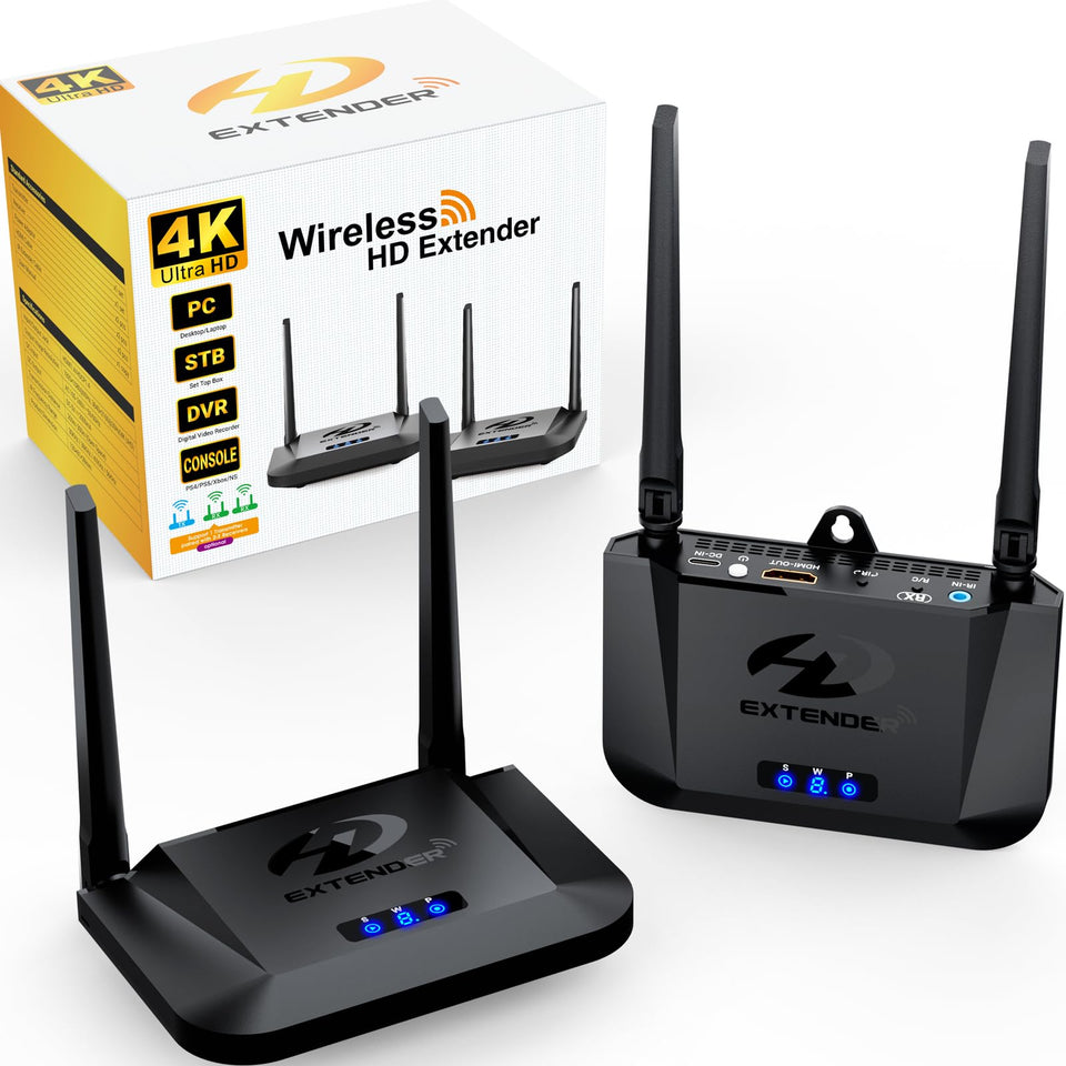 Graige wireless HDMI transmitter setup powering a 4K TV with a clean signal.