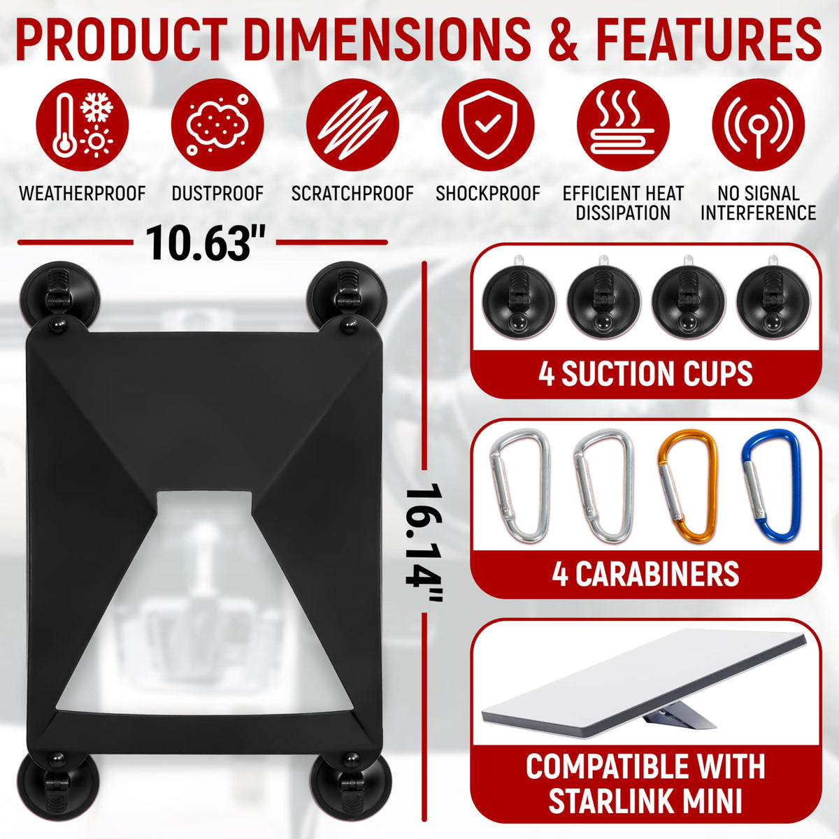 2-in-1 mount and protection reduces contact marks while using Starlink Mini.