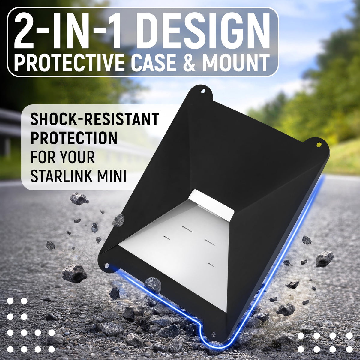 Four suction cups mount on glass for stable Starlink Mini placement.