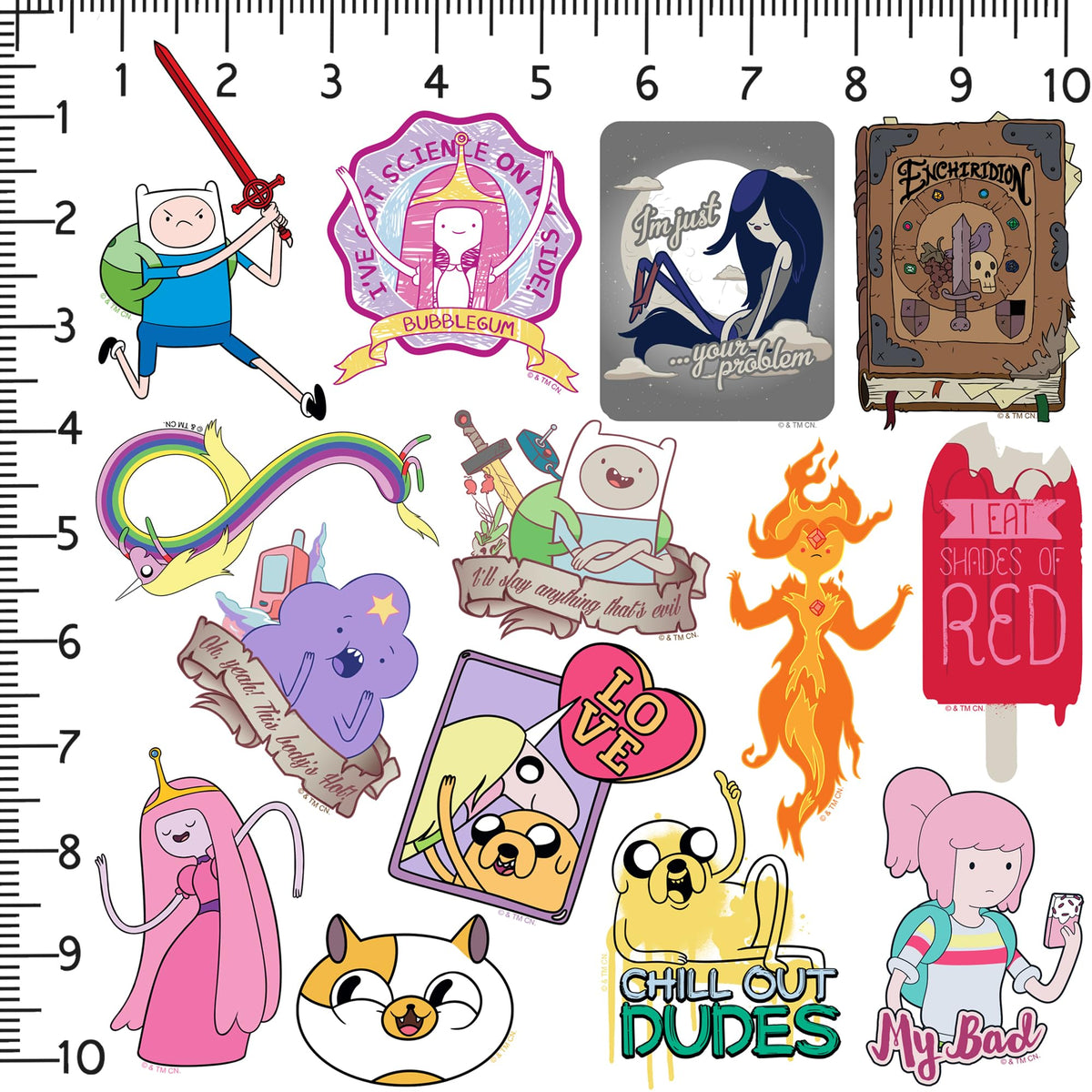GRAPHICS AND MORE Adventure Time stickers on a water bottle add personality with lasting color.