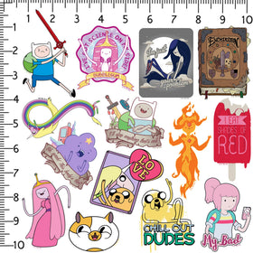 GRAPHICS AND MORE Adventure Time stickers on a water bottle add personality with lasting color.