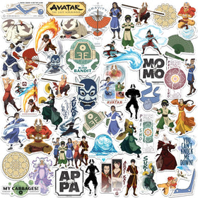 Graphics and More Avatar stickers 50ct die-cut characters for laptops and bottles.