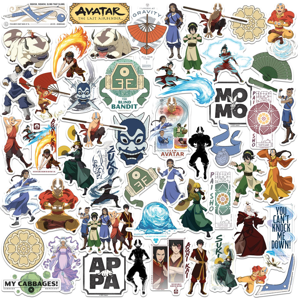Graphics and More Avatar stickers 50ct die-cut characters for laptops and bottles.