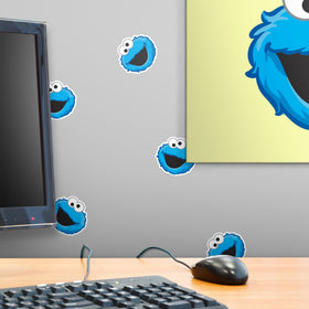 Graphics & More Cookie Monster face sticker on mirror for fun, decorative accents.