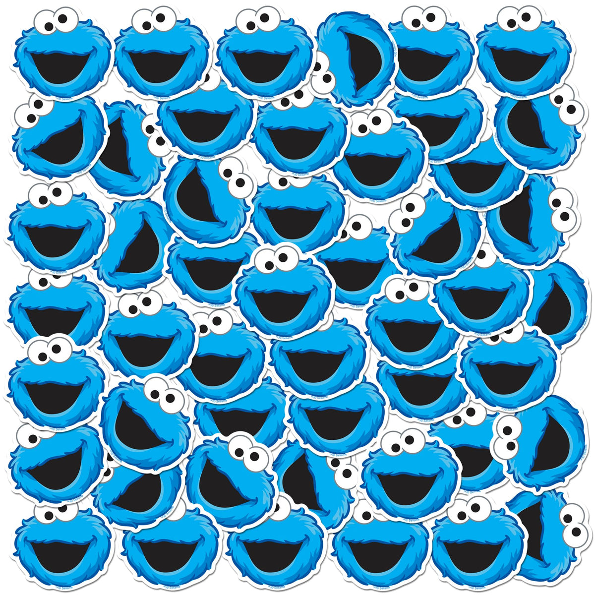 Graphics & More Cookie Monster face sticker on laptop for bright, long-lasting personalization.