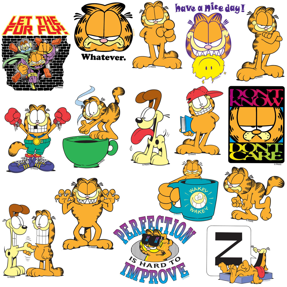 GRAPHICS AND MORE Garfield notebook decorations to brighten planning pages.