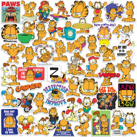 GRAPHICS AND MORE Garfield stickers pack for laptop personalization and bold style.