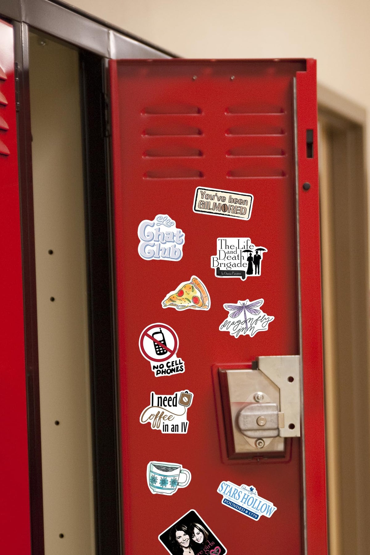 Graphics and More Gilmore Girls home décor sticker pack adds collectible charm to various surfaces.