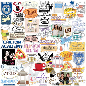 Graphics and More Gilmore Girls laptop sticker featuring fan-favorite Stars Hollow imagery.