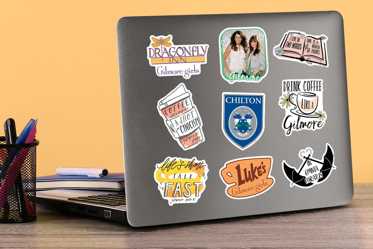 Graphics and More Gilmore Girls travel gear sticker boosts surfaces with bold designs.
