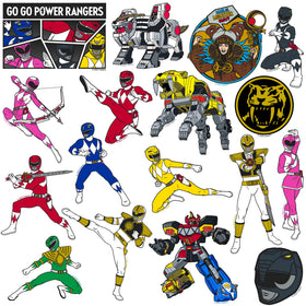 GRAPHICS AND MORE Mighty Morphin Power Rangers scrapbooking stickers add dynamic flair to crafts.