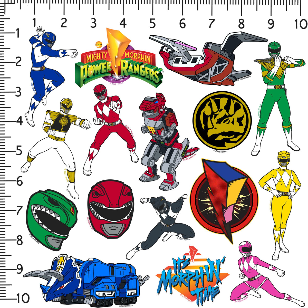 GRAPHICS AND MORE Power Rangers water bottle decals offer durable color and strong adhesion.