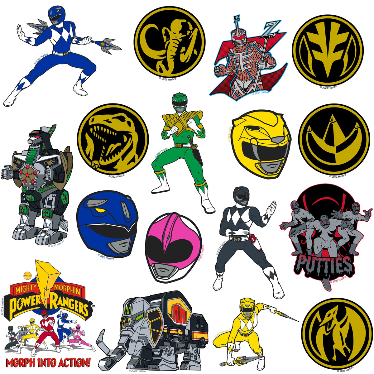 GRAPHICS AND MORE Power Rangers tablet stickers brighten cases with premium vinyl finish.
