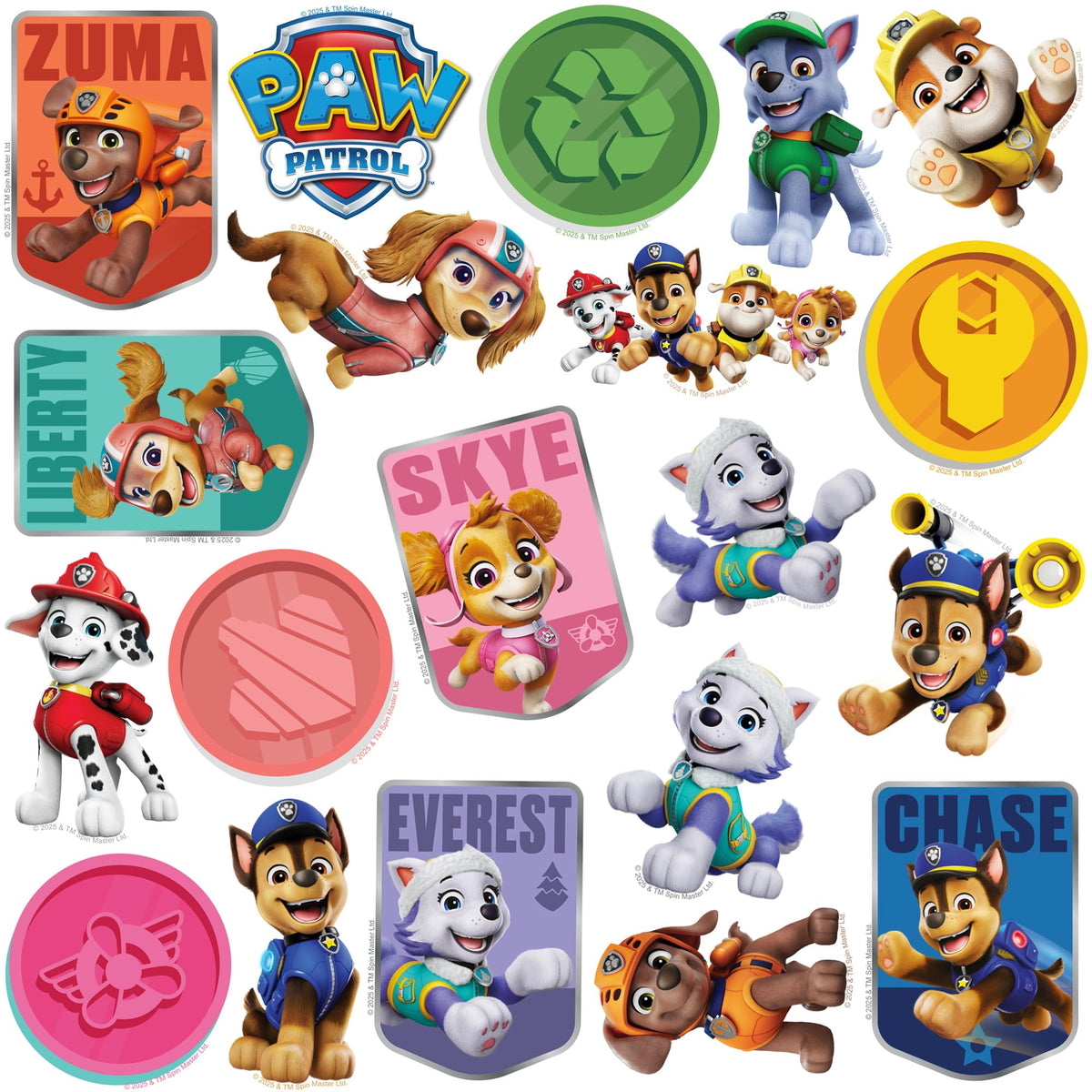 GRAPHICS AND MORE PAW Patrol character stickers for notebooks, perfect for planners and scrapbooks.