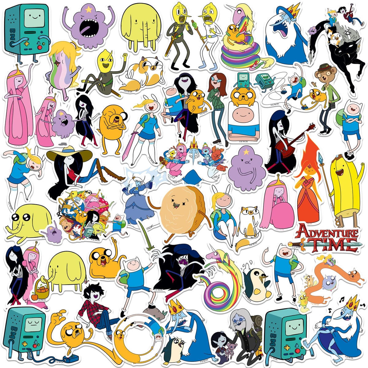 GRAPHICS & MORE Adventure Time stickers pack cover showcasing vibrant character art.