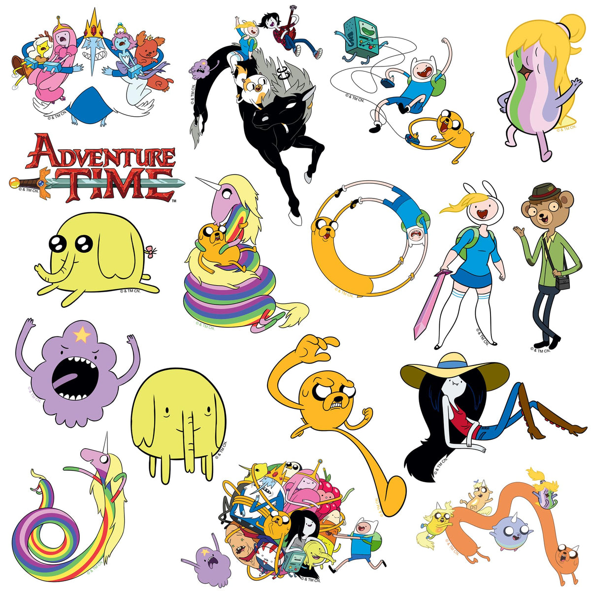 GRAPHICS & MORE Adventure Time water bottle sticker on bottle highlighting fade-resistant finish.