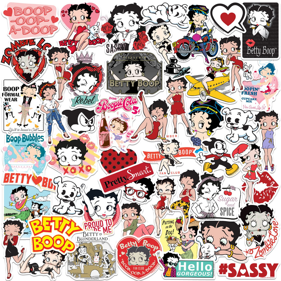 Graphics & More Betty Boop laptop stickers add vibrant, durable color for personalized tech.