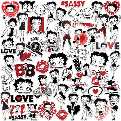 GRAPHICS & MORE Betty Boop stickers on a laptop add retro flair and personality