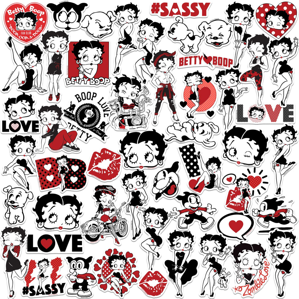 GRAPHICS & MORE Betty Boop stickers on a laptop add retro flair and personality