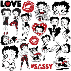 Betty Boop sticker on a notebook adds vintage charm for notes