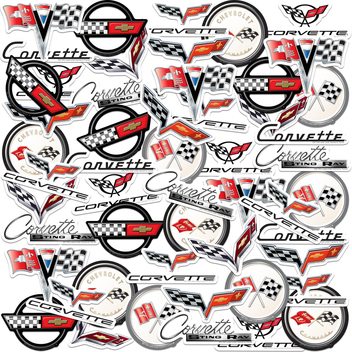 GRAPHICS & MORE Chevrolet Corvette stickers pack for cover personalization and display