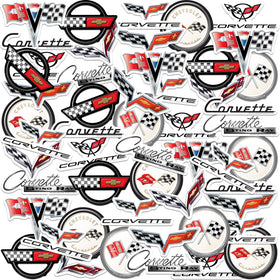 GRAPHICS & MORE Chevrolet Corvette stickers pack for cover personalization and display