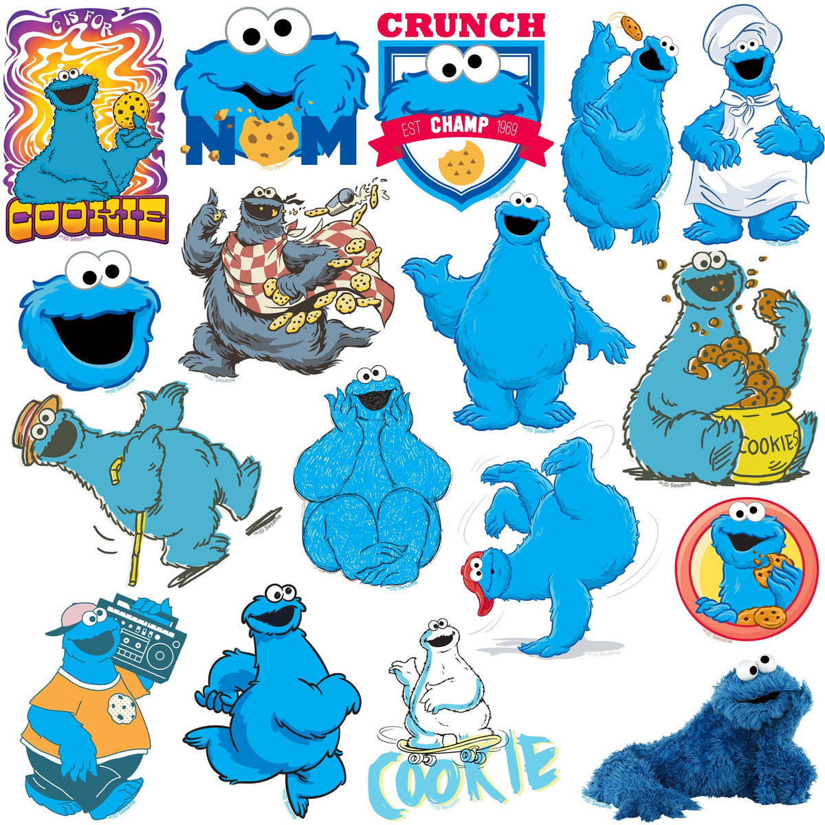 GRAPHICS & MORE Cookie Monster notebook sticker sparks delight.