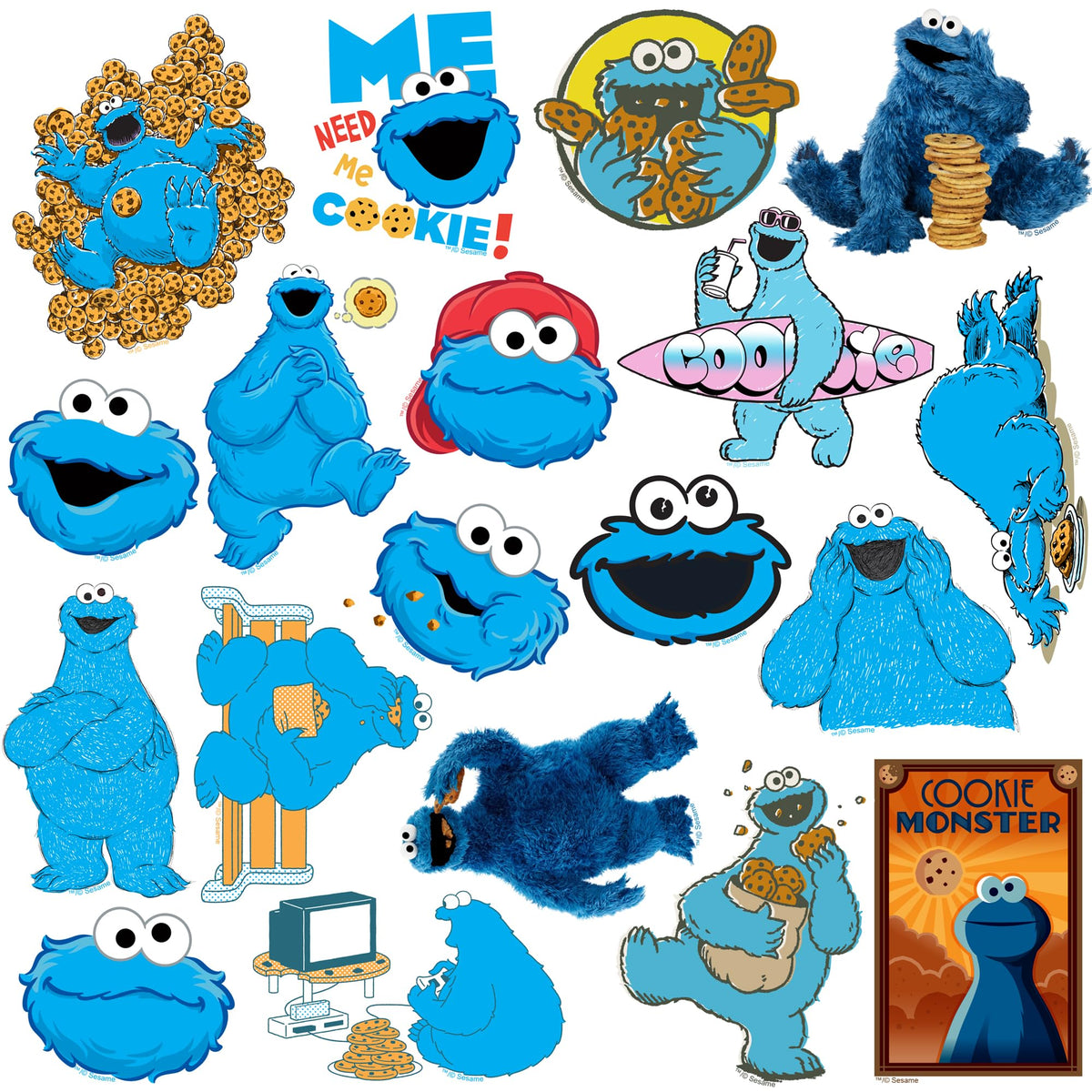 GRAPHICS & MORE Cookie Monster tablet sticker adds personality.