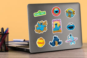 GRAPHICS & MORE Cookie Monster travel sticker stands out.