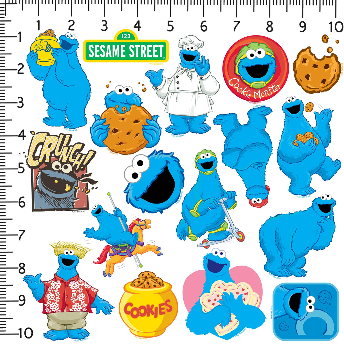 GRAPHICS & MORE Cookie Monster water bottle sticker for bold color.