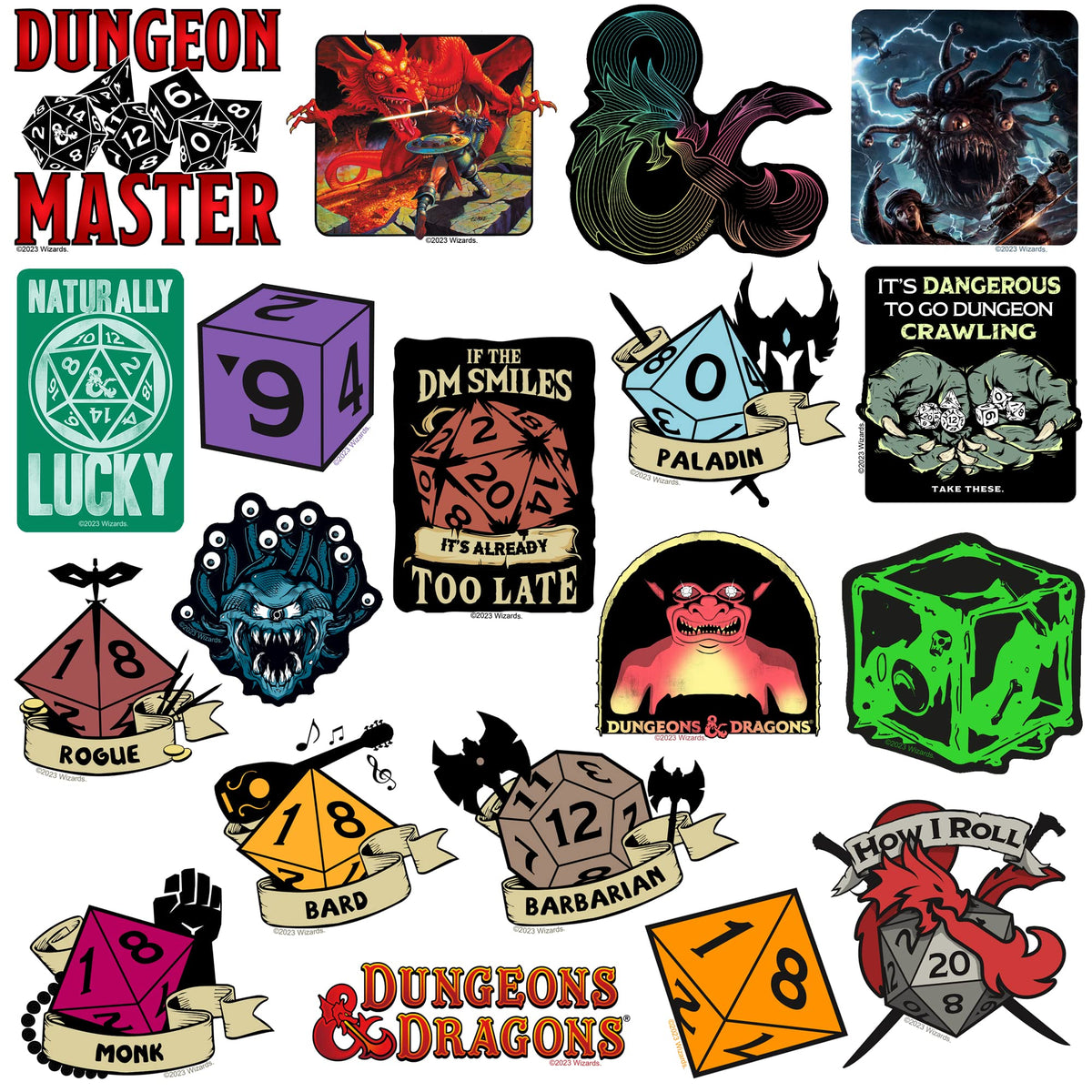 Graphics & More D&D stickers class icons ideal for laptops and journals.