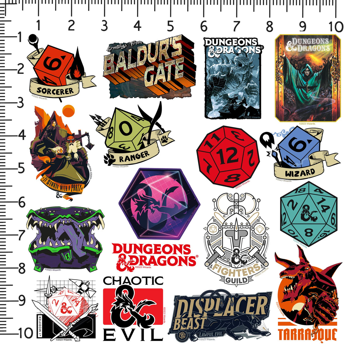 Graphics & More D&D stickers fantasy creatures for creative projects and scrapbooks.
