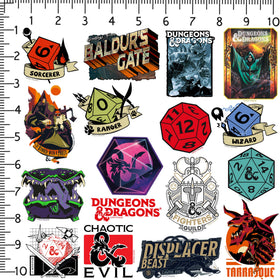 Graphics & More D&D stickers fantasy creatures for creative projects and scrapbooks.