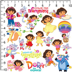 GRAPHICS & MORE Dora explorer character designs suitable for crafts and planners.