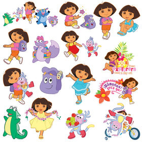 GRAPHICS & MORE Dora stickers on a water bottle for durable decoration.