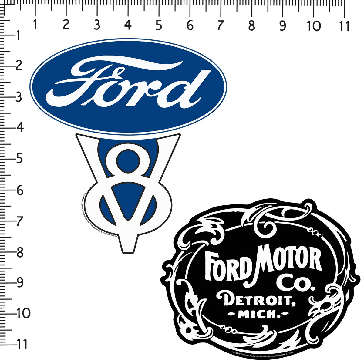 FORD collection large vinyl stickers resist fading on water bottles and mugs.
