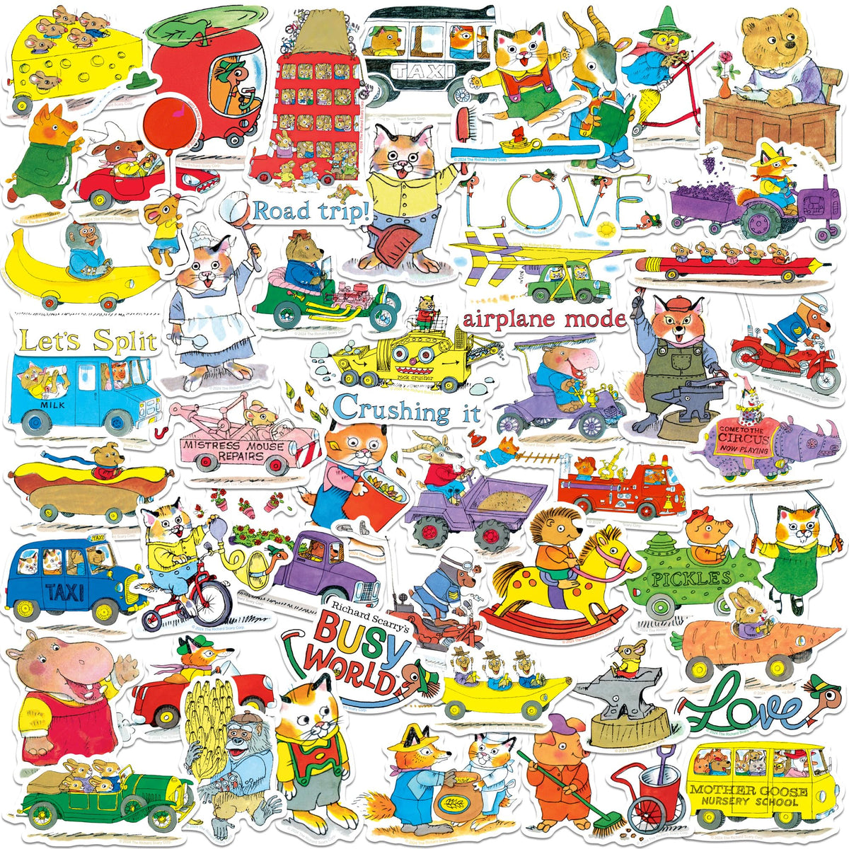 GRAPHICS & MORE Richard Scarry Busy World laptop sticker personalizes devices with whimsy and durability.