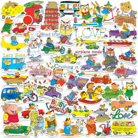GRAPHICS & MORE Richard Scarry Busy World laptop sticker personalizes devices with whimsy and durability.