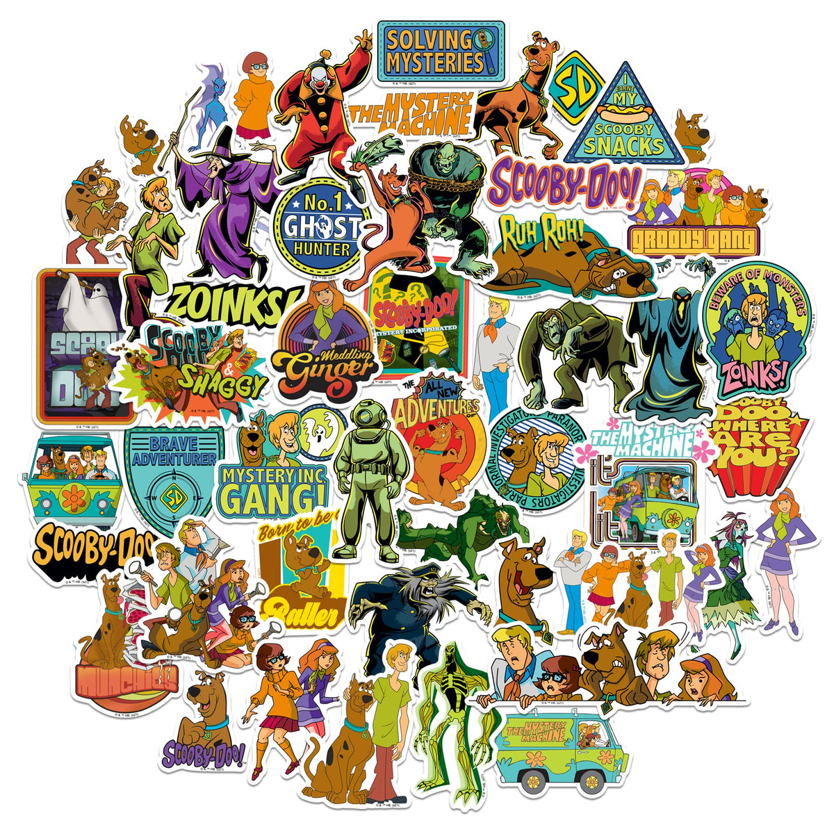 Graphics & More Scooby-Doo and friends sticker pack for laptop personalization