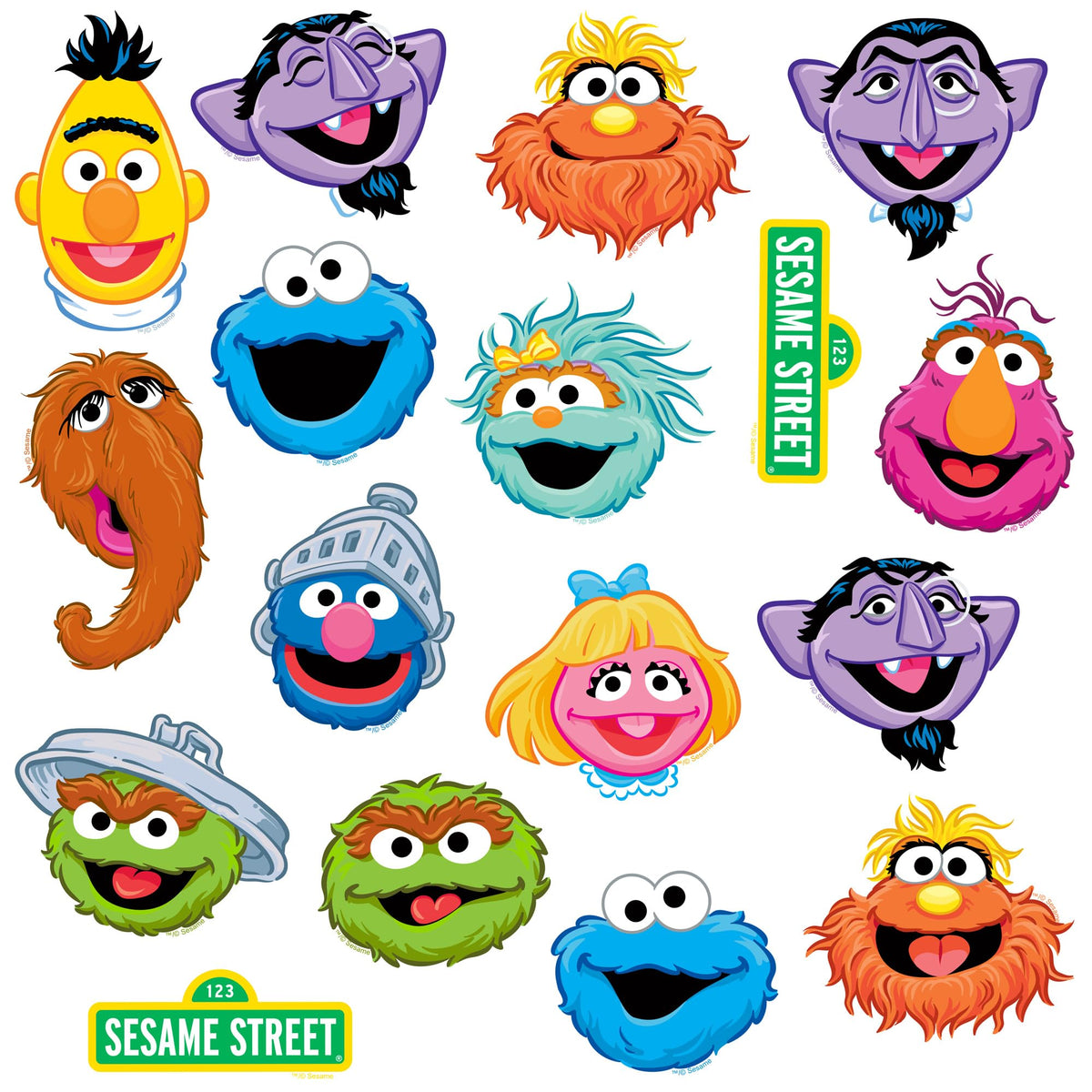 GRAPHICS & MORE Sesame Street Bert & Ernie 50ct stickers for plastic and metal surfaces
